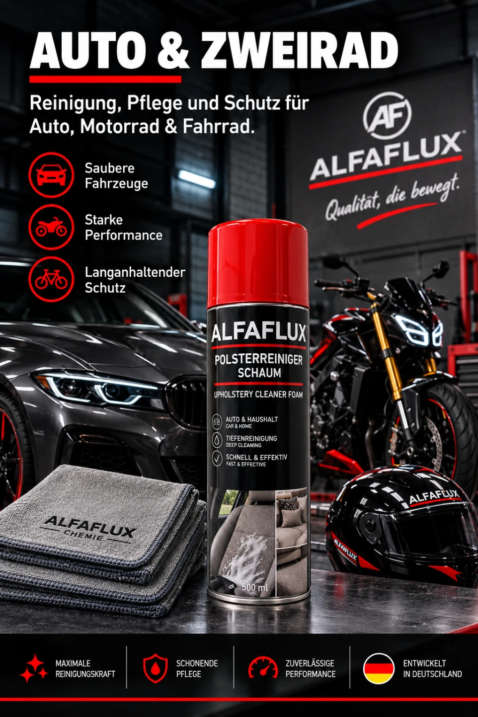 ALFAFLUX Kettenreiniger für Motorrad und Fahrrad