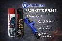 Motorrad Kettenpflege SET – Ketten-Reiniger + Kettenspray 400 ml + Kettenbürste Blau